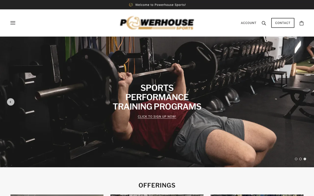 Powerhouse Sports NH, old Shopify site